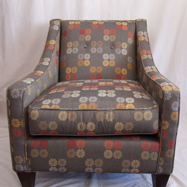 Sleek Arm Patterned Lounge Chair